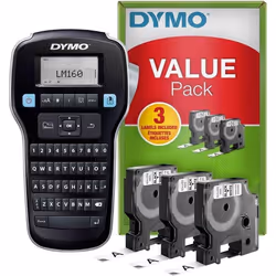 DYMO LabelManager 160 ValuePack, QWERTY, D1, Thermal transfer, AAA, Black