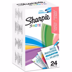 Sharpie S-Note Creative Colouring Marker Pens | Highlight, Write, Draw & More | Assorted Colours | Chisel Tip | 24 Count