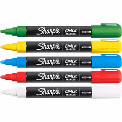 Sharpie 2157733 chalk marker Bullet Blue, Green, Red, White, Yellow 5 pc(s)