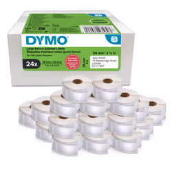 DYMO Authentic LabelWriter Return Address Labels | 25 mm x 54 mm | Self-Adhesive | 24 Rolls of 500 Easy-Peel Labels (12,000 Count) | for LabelWriter Label Makers | Made in Europe - Additional view 2