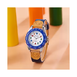 Boys Girls Quartz Watch Kids Childrens Fabric Strap Student Wristwatch - Dial pattern
