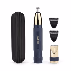 Super-X Metal Series Nose Trimmer, Ear Eyebrow Hair Trimmer for Men, Grooming Kit, Gifts for Men (Gold/Blue)
