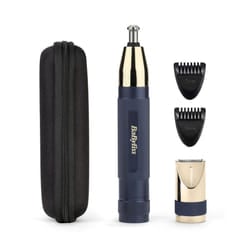 Super-X Metal Series Nose Trimmer, Ear Eyebrow Hair Trimmer for Men, Grooming Kit, Gifts for Men (Gold/Blue)