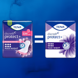 TENA Discreet Maxi Night, Incontinence Pads for Women, Specifically Designed for Night Time Protection with Wider Back and Extra Length, 48 Count (Pa