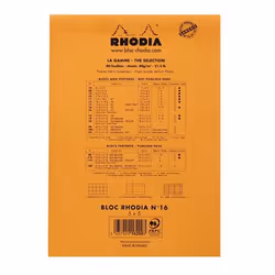 Rhodia N°16 writing notebook A5 80 sheets Orange