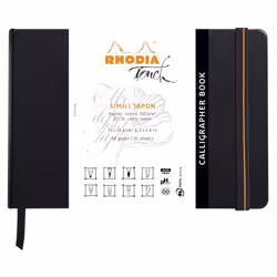 Rhodia Touch Leatherette Hardback Calligrapher Book, A5, Landscape, Plain, 32 Sheets