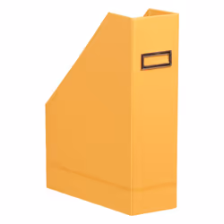 118830C - Orange Magazine Rack - 10x25x31 cm - Orange Saddle Stitching - Faux Leather Exterior - Rhodiarama Home Office Collection - Office