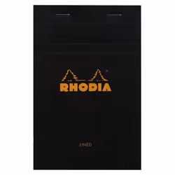 Rhodia 146009C, Monochromatic, Black, 80 sheets, 80 g/m², Lined paper, Soft frontcover & hard backcover