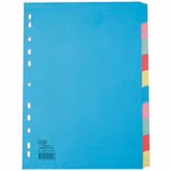 Assorted colour dividers extra wide for use with punched pockets. Made from quality card for strength and durability. Tabs ca ...