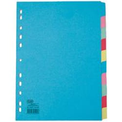 Elba A4 10 PART CARD DIVIDER AST