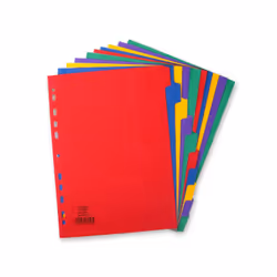 Elba Divider A4 10-Part Pressboard. Euro punched spine to suit all file mechanisms.