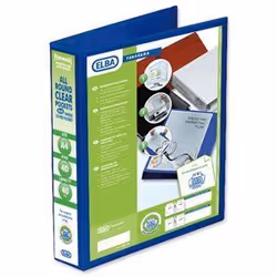 Elba Panorama A4 Presentation Ring Binder. Made from hard wearing plastic board. Clear slip pockets on front. back and spine. ...