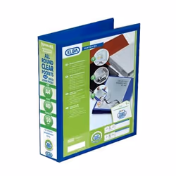Elba Panorama A4 Presentation Ring Binder. Made from hard wearing plastic board. Clear slip pockets on front. back and spine. ...