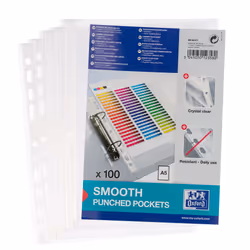 Oxford 400025671 sheet protector 150 x 210 mm (A5) Polypropylene (PP) 100 pc(s)