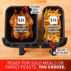 Tefal Easy Fry EY905D40 8.3L Dual Air Fryer & Grill - Silver