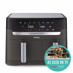 Tefal Dual Easy Fry & Grill EY905B40 Double 8.3 L Stand-alone 2400 W Hot air fryer Grey