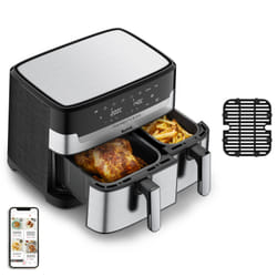 Tefal Dual Easy Fry & Grill EY905D Double 8.3 L Stand-alone 2700 W Hot air fryer Stainless steel
