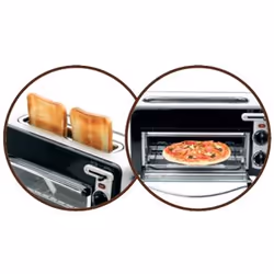 Tefal TL6008, 2 slice(s), Aluminium, Black, 1300 W, 270 mm, 160 mm, 140 mm