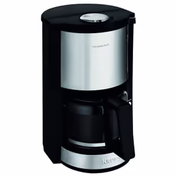 Krups KM3210, Drip coffee maker, 1.25 L, 1100 W, Black, Stainless steel, Transparent