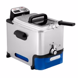 Tefal FR804040, Deep fryer, 3.5 L, 1200 kg, Single, Blue, Stainless steel, Lever, Rotary