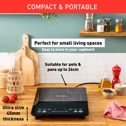 Tefal IH210840 hob Black Zoneless induction hob 1 zone(s)