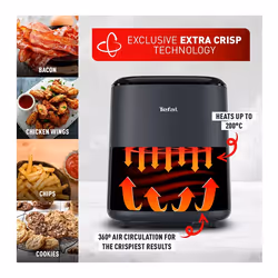 Tefal EY245B40 Air Fryer Digital 5L Easy Fry Max Quick Cook 1500W Grey