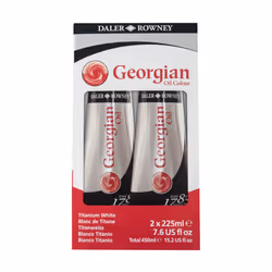 Daler-Rowney Georgian Oil Paint Titanium White Twin Pack 225ml Tube - Art Paints for Canvas Paper and More - Oil Painting Sup ...