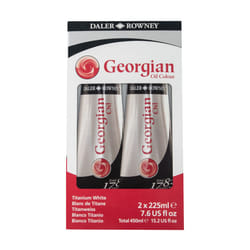 Daler-Rowney Georgian Oil Paint Titanium White Twin Pack 225ml Tube - Art Paints for Canvas Paper and More - Oil Painting Supplies for Artists and Stu
