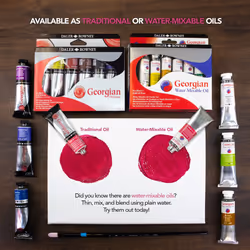 Daler-Rowney Georgian Oil Paint Titanium White Twin Pack 225ml Tube - Art Paints for Canvas Paper and More - Oil Painting Supplies for Artists and Stu
