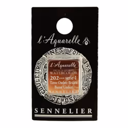 Sennelier French Artists' Watercolor Half Pan Burnt Umber S1