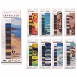 Sennelier Extra-Soft Half Pastel 6 Stick Set  Set of 6  Summer Sky