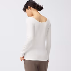 Gu STyle HeaT ExTra Wide Neck T  Long Sleeve - 18 WINE/XS