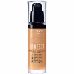Bourjois 123 Perfect, Pump bottle, liquid, Universal, Protection, Shine, Light Tan, Matte