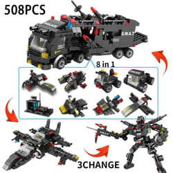 1000PCS Tank Building Blocks 8in1 Military Heavy Tank Model Building Block Army Toys for Boy - Pioneer-508Pcs