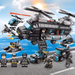 1000PCS Tank Building Blocks 8in1 Military Heavy Tank Model Building Block Army Toys for Boy - Helicopter-456Pcs