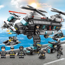 1000PCS Tank Building Blocks 8in1 Military Heavy Tank Model Building Block Army Toys for Boy - Helicopter-456Pcs