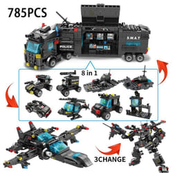 1000PCS Tank Building Blocks 8in1 Military Heavy Tank Model Building Block Army Toys for Boy - Robocop-785Pcs