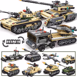 1000PCS Tank Building Blocks 8in1 Military Heavy Tank Model Building Block Army Toys for Boy - Robocop-785Pcs