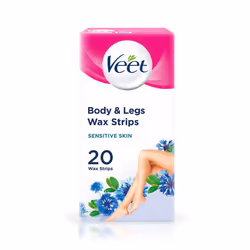 Veet Ready To Use Wax Strips for Sensitive Skin - 20 Wax Strips
