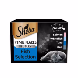 Sheba Fine Flakes Luxury Adult Wet Cat Food | 96x85g Mixed Fish