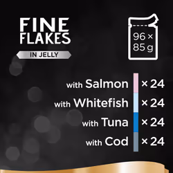 Sheba Fine Flakes Luxury Adult Wet Cat Food | 96x85g Mixed Fish