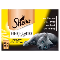 SHEBA Fine Flakes Cat Pouches Poultry Collection in Jelly 12x85g (Pack of 4) - Additional view 5