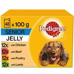 PEDIGREE Senior Dog Pouches In Jelly 12x100g (Pack of 4)