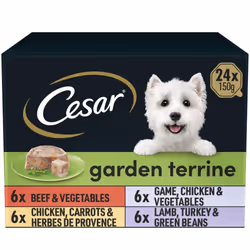 24 x 150g Cesar Classics Dog Food Trays Mixed Selection in Loaf