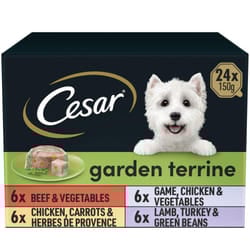 24 x 150g Cesar Classics Dog Food Trays Mixed Selection in Loaf