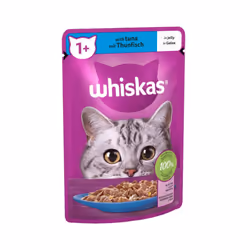 Whiskas 1+ Adult Wet Cat Food Pouches in Jelly with Tuna 85g (Pack of 28)