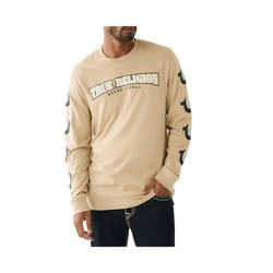 True Religion 107584 Mens Graphic T Shirts - Beige, 3XL