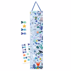 Djeco DD04050 Ocean Design Height Chart | Wall Hanging Measuring Height Chart