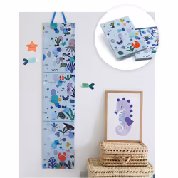 Djeco DD04050 Ocean Design Height Chart | Wall Hanging Measuring Height Chart