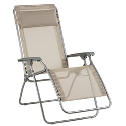 Lafuma R Clip outdoor chair Lounge Mesh seat Mesh backrest Elastomer, Fabric, Steel Beige, Stainless steel